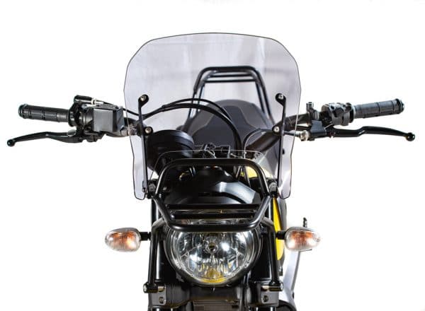 Xray Ducati Scrambler 800/1100 front luggage with integrated windshield - front close up